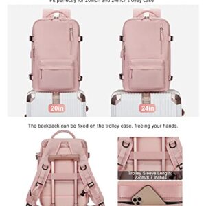 VGCUB Carry on Backpack,Large Travel Backpack for Women Men Airline Approved Gym Backpack Waterproof Business Laptop Daypack,Pink Large