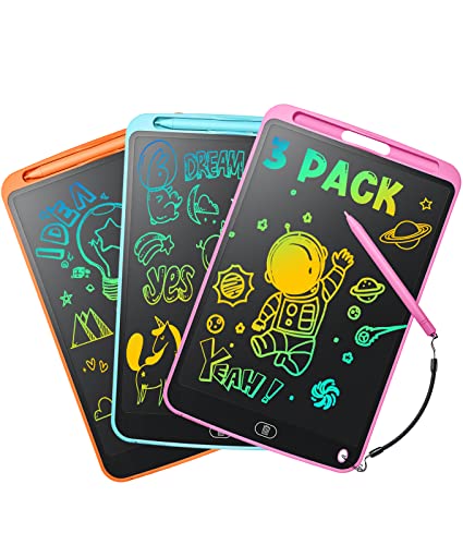 LCD Writing Tablet, 10-Inch Doodle Board, 3-Pack Toddler Toys, Educational Learning Drawing Tablet for Kids, Christmas and Birthday Gifts for 2 3 4 5 6 7 8 9 10 Years Old Boys and Girls