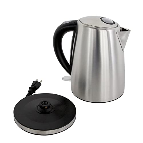 Chef’sChoice Cordless Electric Kettle with Boil Dry Protection, 1.7-Liter, Silver (Renewed Premium)