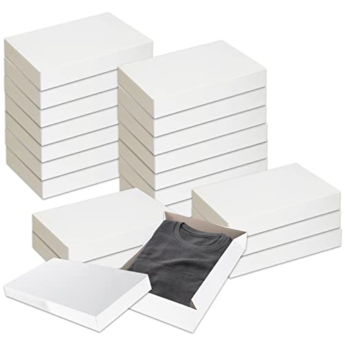 Crenstone White Gift Boxes Bulk for Gifts ~ 20 Pack Medium Shirt Boxes with Lids for Wrapping Presents Christmas, Holidays, Birthdays | 14.75" x 9.4" x 2" (20)