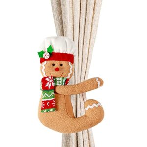 Gingerbread Man Christmas Tree Topper Decorations,Unique Funny Xmas Plush Stuffed Gingerbread Hugger Decor for Christmas Tree Wine Bottle Curtain Ornaments,Ginger White Red Green