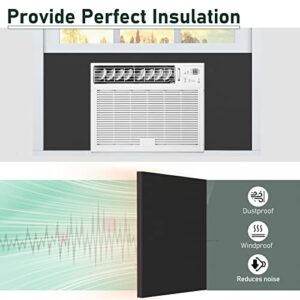 Flehomo Window AC Side Panel, Full Surround Insulation Window Air Conditioner Foam Panels, Insulated Side Panels Kit for Window AC Units for Winter and Summer, Black