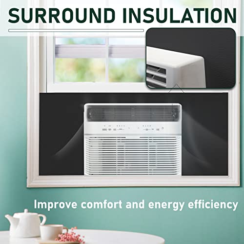 Flehomo Window AC Side Panel, Full Surround Insulation Window Air Conditioner Foam Panels, Insulated Side Panels Kit for Window AC Units for Winter and Summer, Black