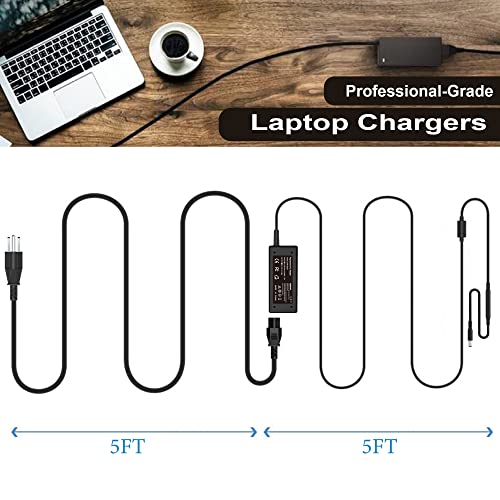 65W 45W 2 Tips Charger for Dell Laptop Charger,Replacement for All 65W 45W Dell inspiron 13 14 15 17 3000 5000 7000 Series laptops Round Connects Chargers（7.4mm and 4.5mm）