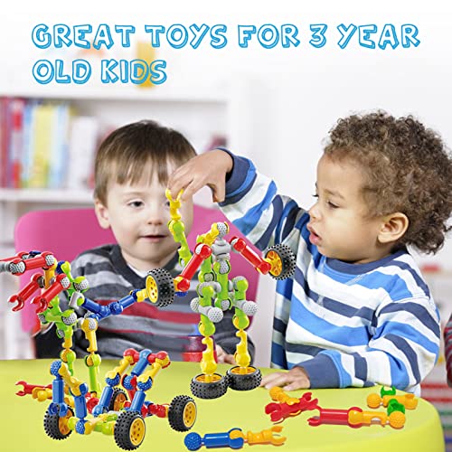 170 Pcs Building Toys for Kids Ages 4-8 with Toy Box Storage, Idea Guide, Building Blocks STEM Toys for 3 4 5 6 7 8 9 Year Old Creative Kids Activity, Christmas Birthday Gifts for Boys Girls