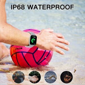 Smart Watch(Answer/Make Call), 1.7" Smartwatch for Android and iOS Phones, IP68 Waterproof Fitness Tracker with Heart Rate Monitor, Blood Oxygen, Sleep, Ai Voice Control, Watches for Women Men