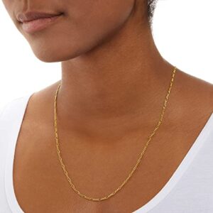 Amazon Essentials 14K Gold Plated Fine Figaro Chain 20", Yellow Gold