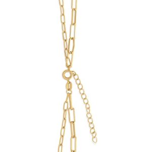 Amazon Essentials 14K Gold Plated 2 Row Chain Layer Necklace, Yellow Gold