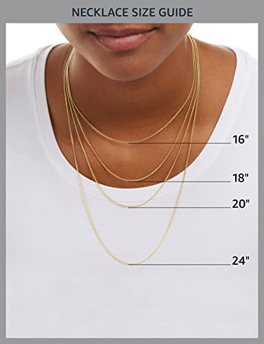 Amazon Essentials 14K Gold Plated 2 Row Chain Layer Necklace, Yellow Gold