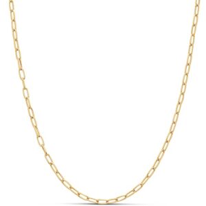 amazon essentials 14k gold plated paperclip chain necklace 24" , yellow gold