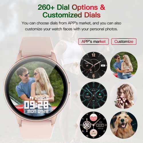 1.3'' Smart Watch Answer/Make Calls, HD Touchscreen Always-on Display Watches For Women with Ai Control Call/Text, SmartWatch for Android and iOS Phones with Heart Rate, Blood Oxygen, Sleep Monitor.