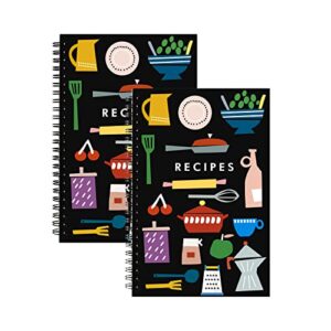 BPFY 2 Pack 5.5" x 8.5" Recipe Book to Write in Your Own Recipes, Blank Recipe Notebook, Spiral Cookbook Recipe Journal Notebook Include 120 Recipes Page