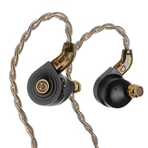 dunu talos 14.6mm planar driver in-ear monitors, hybrid 2 balanced armature and magnetic driver iems in-ear earphones (black)