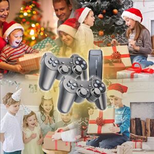 Hikonia Wireless Retro Game Console, Plug and Play Video Games 4K HDMI Output for TV, Classic Game Stick Built in 10000+ Games with 9 Emulators and 2 Wireless Controller 2.4G for Kids & Adults