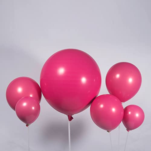 Kozee barbie Pink Double-Stuffed Hot pink Balloons different sizes 52 PACK 18+10+5 inch balloon Garland kit For Wedding Birthday baby shower anniversary decorations (Hot Pink)