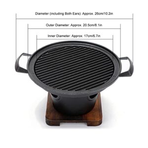 Asixxsix BBQ Charcoal Grill, Nonstick Smokeless Tabletop Grill Portable Korean Barbecue Grill Portable Camping Grill Stove for Indoor Outdoor Picnic BBQ Party