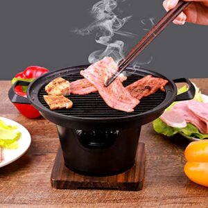 Asixxsix BBQ Charcoal Grill, Nonstick Smokeless Tabletop Grill Portable Korean Barbecue Grill Portable Camping Grill Stove for Indoor Outdoor Picnic BBQ Party