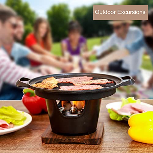 Asixxsix BBQ Charcoal Grill, Nonstick Smokeless Tabletop Grill Portable Korean Barbecue Grill Portable Camping Grill Stove for Indoor Outdoor Picnic BBQ Party