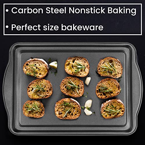 DecorRack Non-Stick Baking Sheet, 15 x 10 Inch Jelly Roll Pan and Cookie Baking Tray, Heavy Duty Bakeware For Oven (Pack of 1)