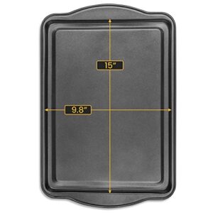 DecorRack Non-Stick Baking Sheet, 15 x 10 Inch Jelly Roll Pan and Cookie Baking Tray, Heavy Duty Bakeware For Oven (Pack of 1)