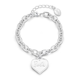 barbie chunky heart bracelet - silver