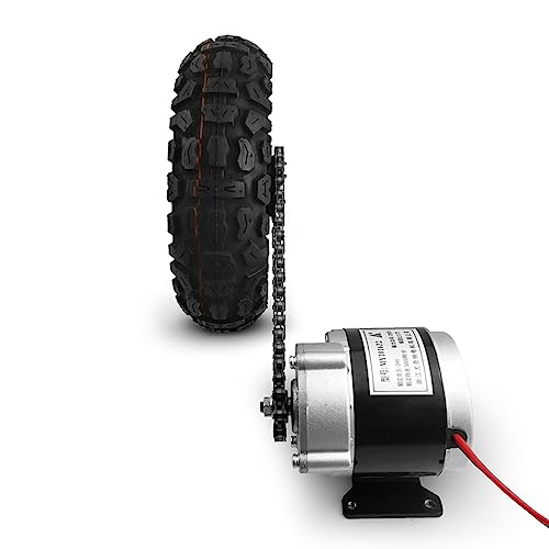L-faster 10 Inch Off-Road Wheel Dual Drive 350W Geared Motor Chain Kit Reverse Switch for Electric Barrow Trolley Wagon Bike with Reverse (36V 350W Max 8kph)