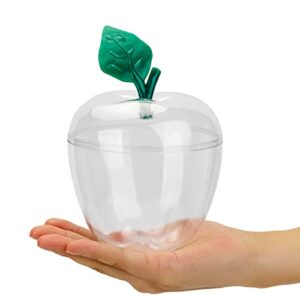 hanze large apple container, apple shaped candy toy gift filling containers jar for party wedding christmas decorations party supplies favors - clear