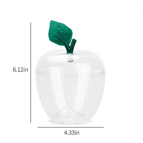 HANZE Large Apple Container, Apple Shaped Candy Toy Gift Filling Containers Jar for Party Wedding Christmas Decorations Party Supplies Favors - Clear