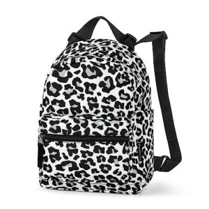 choco mocha black small backpack for girls and women teen, kids mini backpack purse cute little girls backpack school travel bookbag, snow leopard