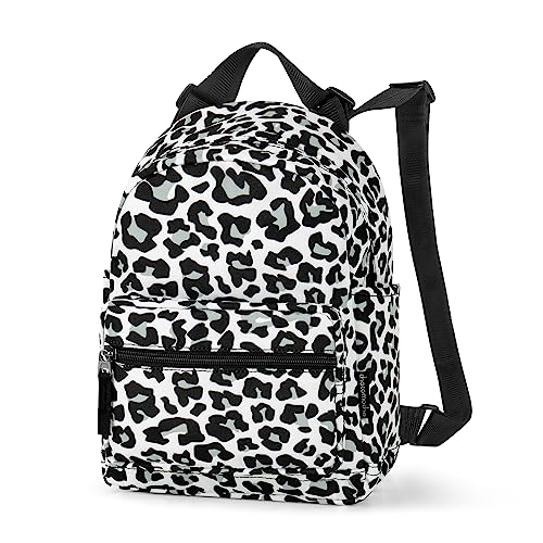 Choco Mocha Black Small Backpack for Girls and Women Teen, Kids Mini Backpack Purse Cute Little Girls Backpack School Travel Bookbag, Snow Leopard