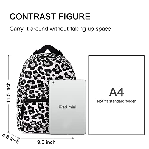 Choco Mocha Black Small Backpack for Girls and Women Teen, Kids Mini Backpack Purse Cute Little Girls Backpack School Travel Bookbag, Snow Leopard