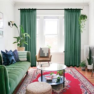 XTMYI Christmas Green Curtains 84 Inch Length for Living Room 2 Panels Set,Emerald Green Decor,Sheer Hunter Green Curtain for Bedroom Sliding Glass Patio Door 52x84 Inches Long,Dark Forest Green