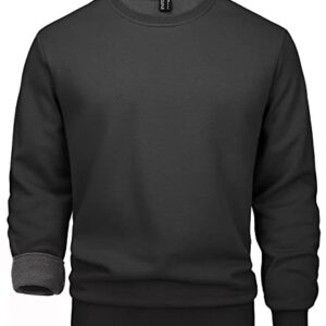 MAGCOMSEN Sudaderas De Hombre Black Sweatshirt Black Sweatshirts For Men Black Crew Neck Sweater Fleece Pullover Men Mens Crewneck Sweat Shirts