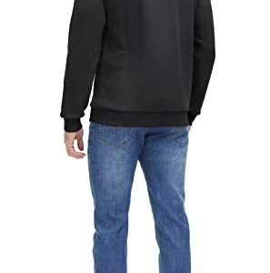 MAGCOMSEN Sudaderas De Hombre Black Sweatshirt Black Sweatshirts For Men Black Crew Neck Sweater Fleece Pullover Men Mens Crewneck Sweat Shirts