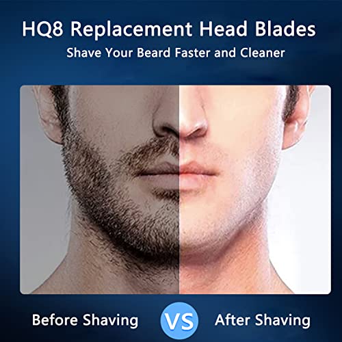 HQ8 Replacement Heads Compatible with Philips Electric Shavers, HQ8 Replacement Razor Blades Fit for Norelco Aquatec HQ8 Series Shaving Head, OEM HQ8 Heads Upgraded for PT730 AT880 AT811, 6-Pack