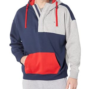 Tommy Hilfiger Men's Adaptive Colorblock Hoodie with Zipper Closure, Cobalt Sapphire