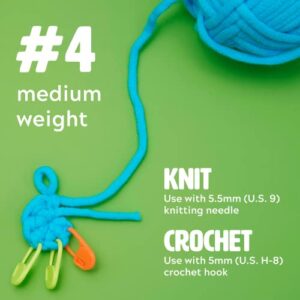 The Woobles Easy Peasy Yarn, Crochet & Knitting Yarn for Beginners with Easy-to-See Stitches - Yarn for Crocheting - Worsted Medium #4 Yarn - Cotton-Nylon Blend