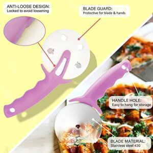 4" Pizza Cutter Wheel,Stainless Steel Large Pizza Cutter with Cover, Super Sharp Pizza Slicer-Dishwasher Available,Smooth Rotating Large Pizza Wheel Cutter Safe with Healthy Material (Rosy, 4 inch)