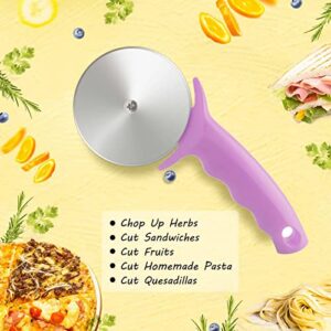 4" Pizza Cutter Wheel,Stainless Steel Large Pizza Cutter with Cover, Super Sharp Pizza Slicer-Dishwasher Available,Smooth Rotating Large Pizza Wheel Cutter Safe with Healthy Material (Rosy, 4 inch)