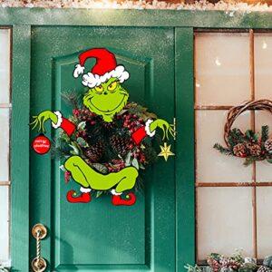 Guass Christmas Decorations for Tree - Funny Christmas Tree Ornament Thief Stole Tree Topper Head Arms and Legs for Holiday Xmas Home Party Decorations, Green