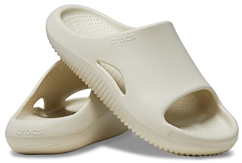 Crocs Unisex Mellow Slides Sandal, Bone, 8 US Men