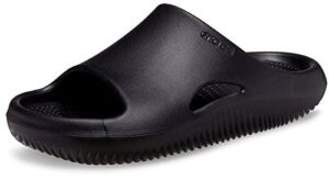crocs unisex mellow slides sandal, black, 6 us men