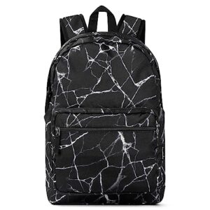 choco mocha black marble backpack for girls travel school backpack 17 inch