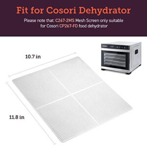 COSORI Food Dehydrator Machine Mesh Screens, 2Pack, White & Food Dehydrator Machine Fruit Roll Sheets, BPA-Free Plastic Tray Liners, 2 Pack, White