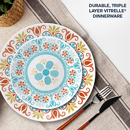 Corelle Terracotta Dreams Dinnerware Set for 6, 18 Pieces & Terracotta Dreams Salad Plate Set for 6 | 8.5 Inch Kitchen Plate Set