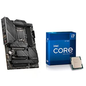 micro center intel core i7-12700k desktop processor 12 (8p+4e) cores up to 5.0 ghz unlocked lga1700 600 series with msi mag z690 tomahawk wifi ddr4 gaming motherboard