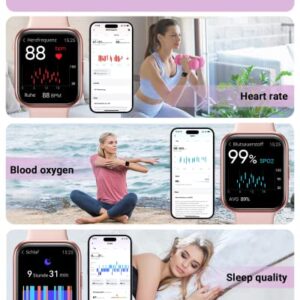 Smart Watch for Men Women(Call Receive/Dial), Alexa Built-in, 1.7" Touch Screen Fitness Tracker with Heart Rate Sleep Tracking, 60 Sports Modes, 5ATM Waterproof Smartwatch for Android iPhone, Pink