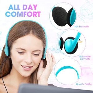 48 Pack Classroom Headphones Bulk Colorful Student Headphones Adjustable Headphone with 3.5 mm Plug Comfortable Library Headphone for Kid Adult School Classroom Museum Testing Airplane, 8 Colors