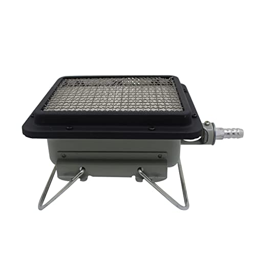 IRON1974 Stove Camping Grill Barbecue Gas Barbecue Burner Portable Camper Heater with Grill Infrared Ceramic Gas