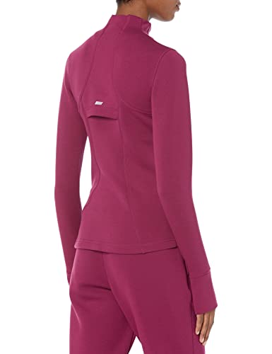 Amazon Essentials Women's Active Sweat Zip Through Jacket, Plum, Large